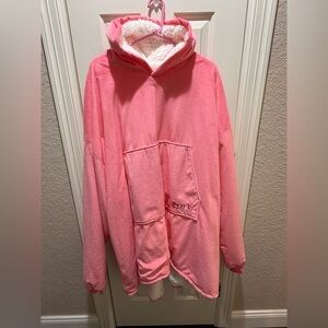 Adult Comfy Oversized Pink Hoodie Blanket